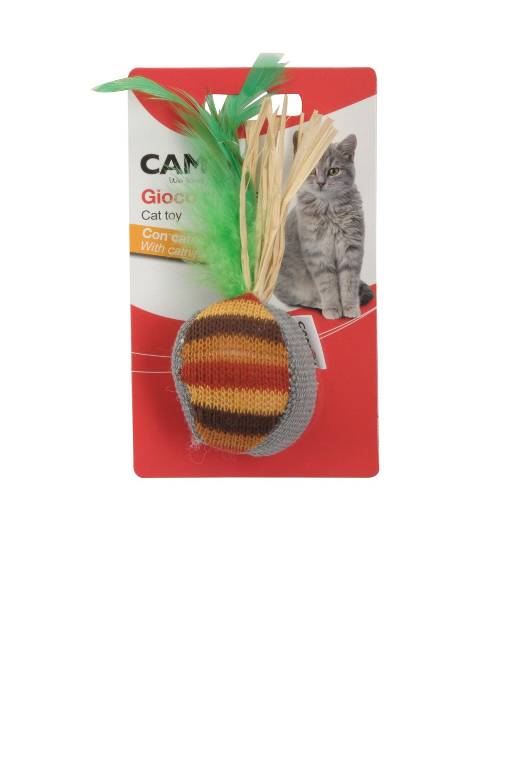 Camon Cat Toy with Catnip - Feathered Ball - 6Pcs