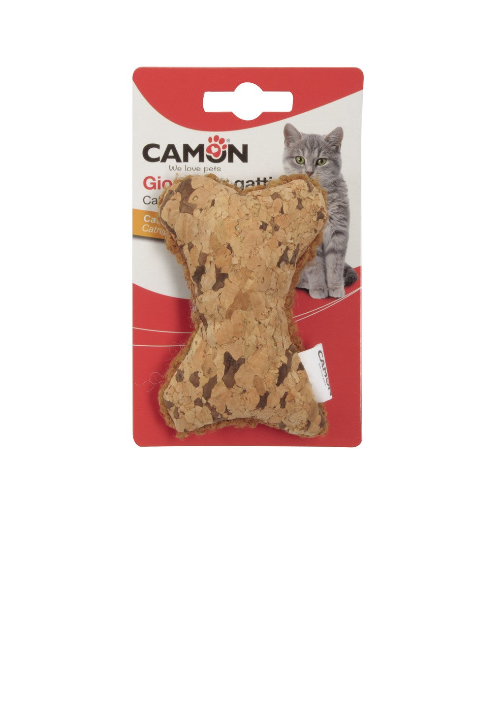 Camon Cat Toy with Catnip - Bone with Bell