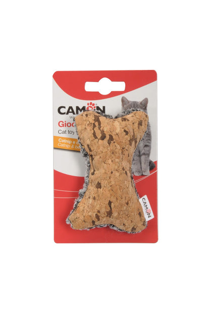 Camon Cat Toy with Catnip - Bone with Bell