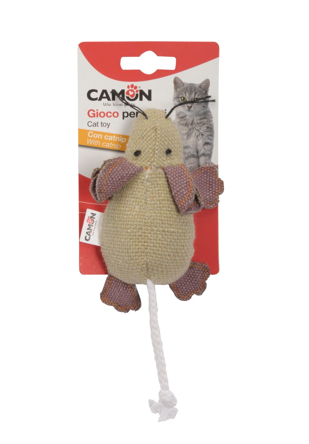 Camon Cat Toy with Catnip - Denim Mouse