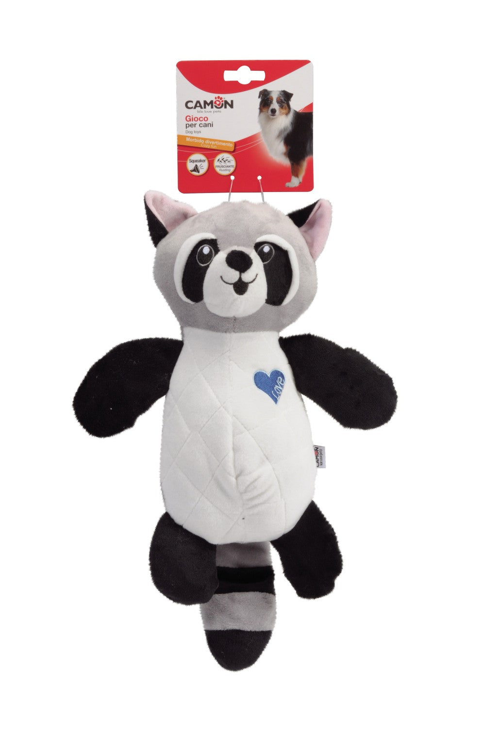 Camon Rustling Plush Raccoon with Squeaker