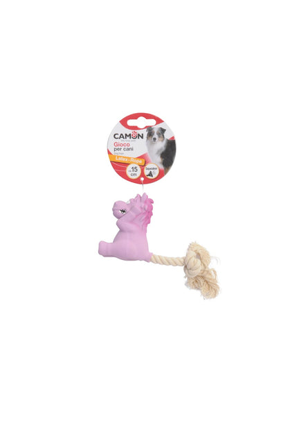 Camon Latex Dog Toy - Dog, Cat and Horse with Squeaker and Rope