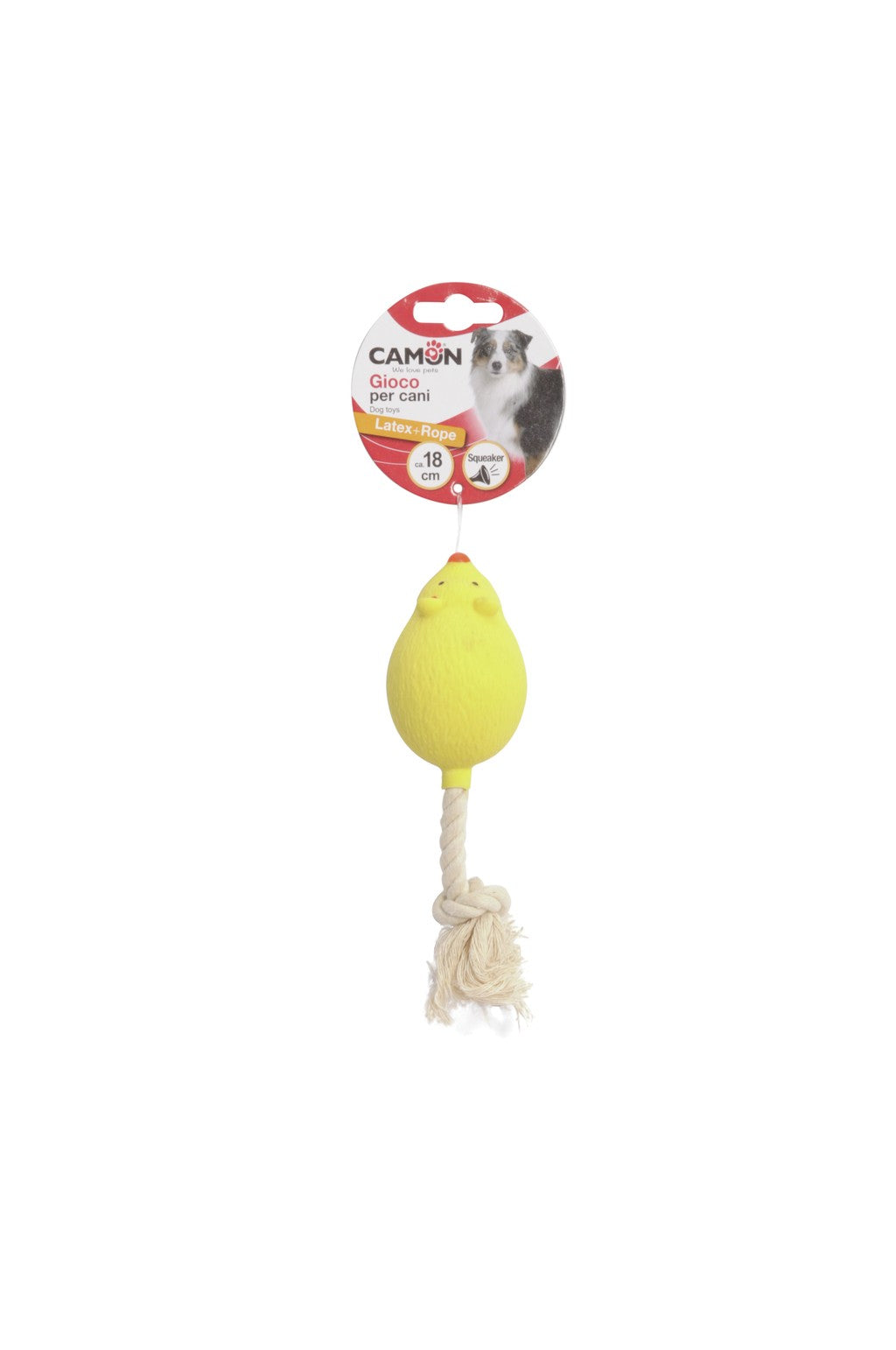 Camon Latex Dog Toy - Mouse and Goose with Squeaker and Rope