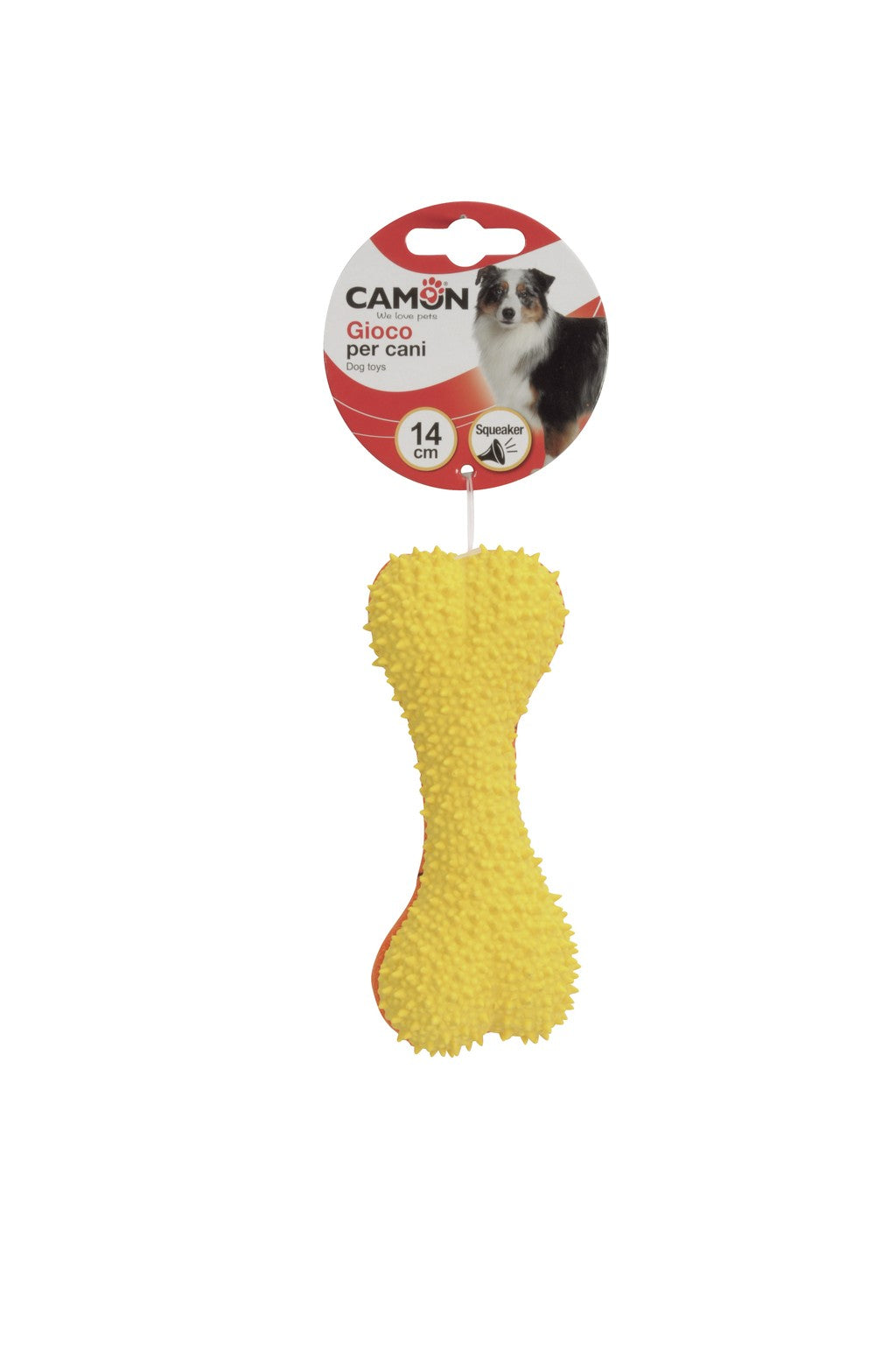 Camon Latex and Cotton Nubby Bone with Squeaker (14cm)