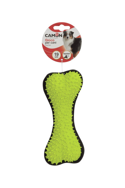 Camon Latex and Polyester Nubby Bone with Squeaker (19cm)