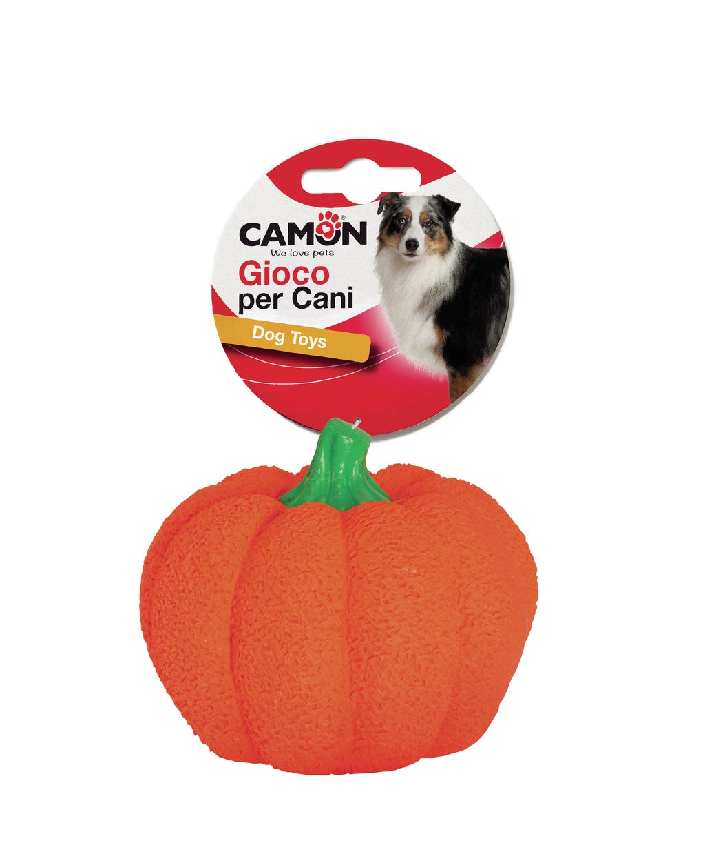 Camon Dog Toy-Orange Latex Pumpkins with Squeaker