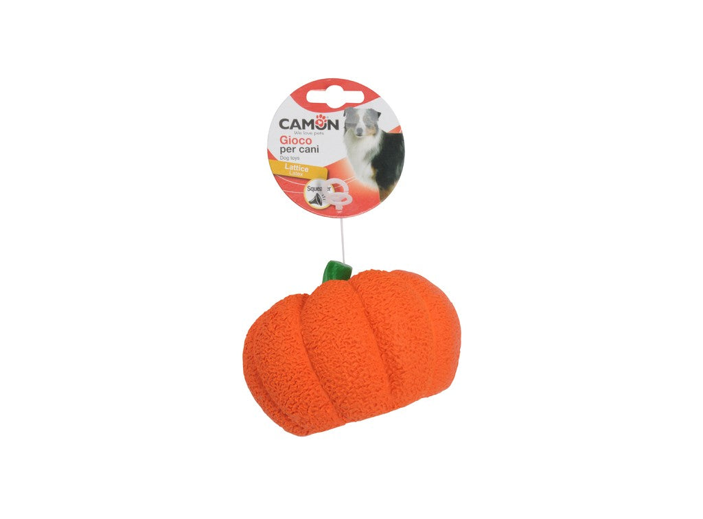 Camon Dog Toy-Orange Latex Pumpkins with Squeaker