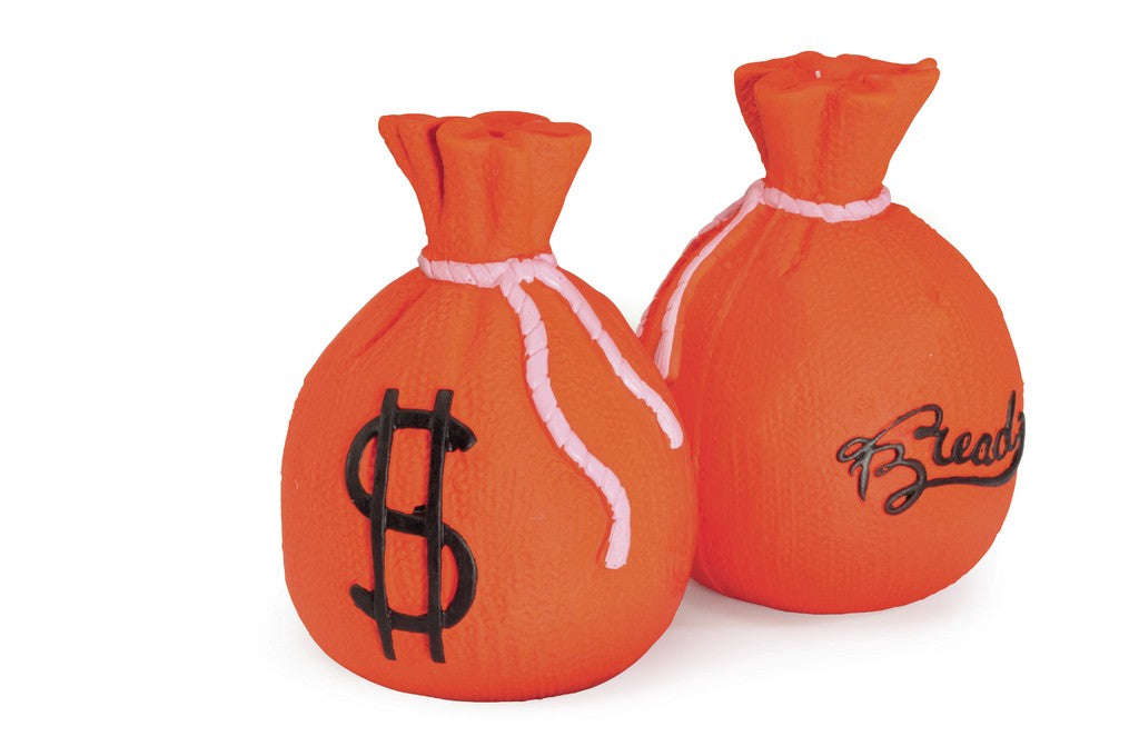 Camon Dog Toy-Orange Latex Sacks with Squeaker