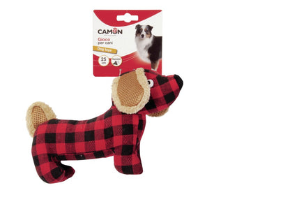 Camon Dog Toy - Fabric Dog (Standing) with Squeaker (25cm)