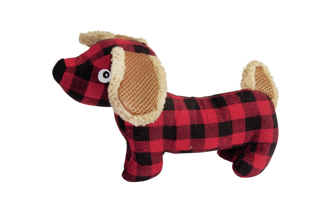 Camon Dog Toy - Fabric Dog (Standing) with Squeaker (25cm)