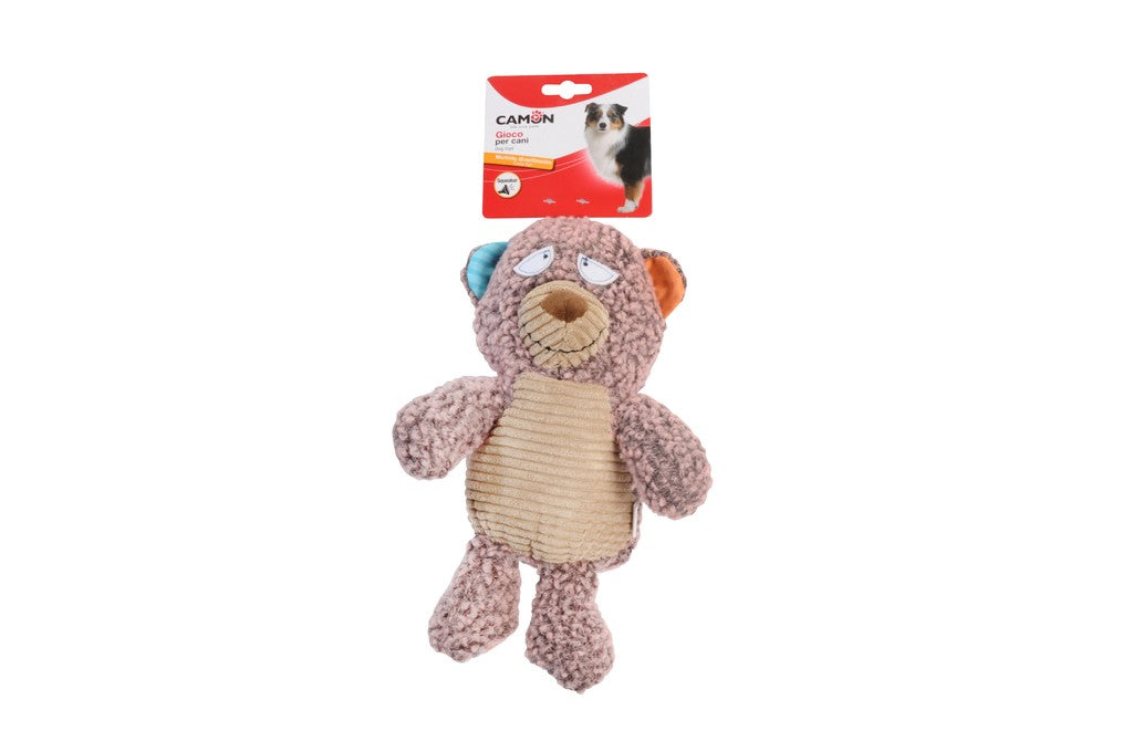 Camon Plush Toys Animals with Squeaker (Bear+Cat+Monkey)