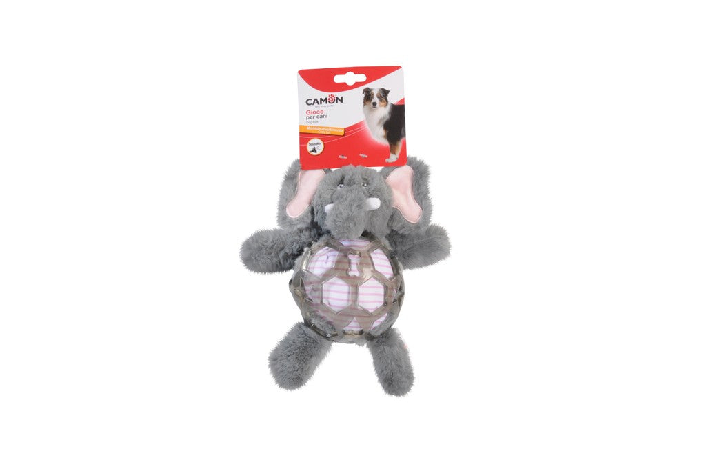 Camon Plush Elephant and Dog with TPR Ball and Squeaker