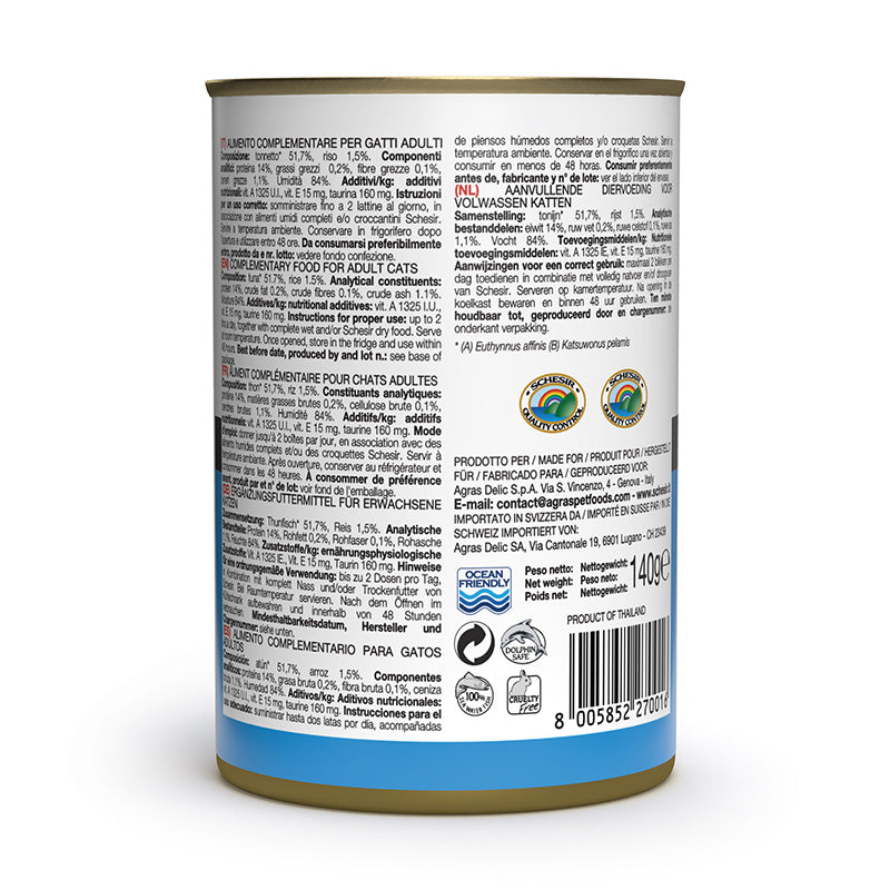 Schesir Cat Can with Tuna in Jelly, 140g