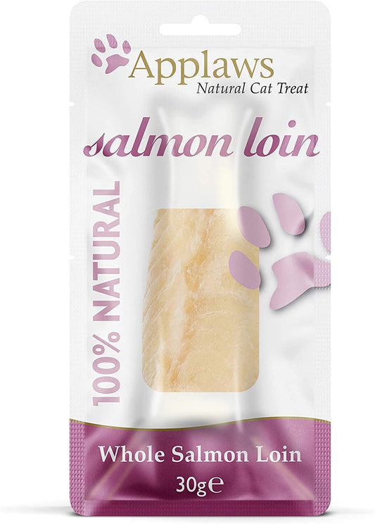 Applaws 100% Natural Cat Treats, Salmon Loin Cat Snack, 30g Pouch