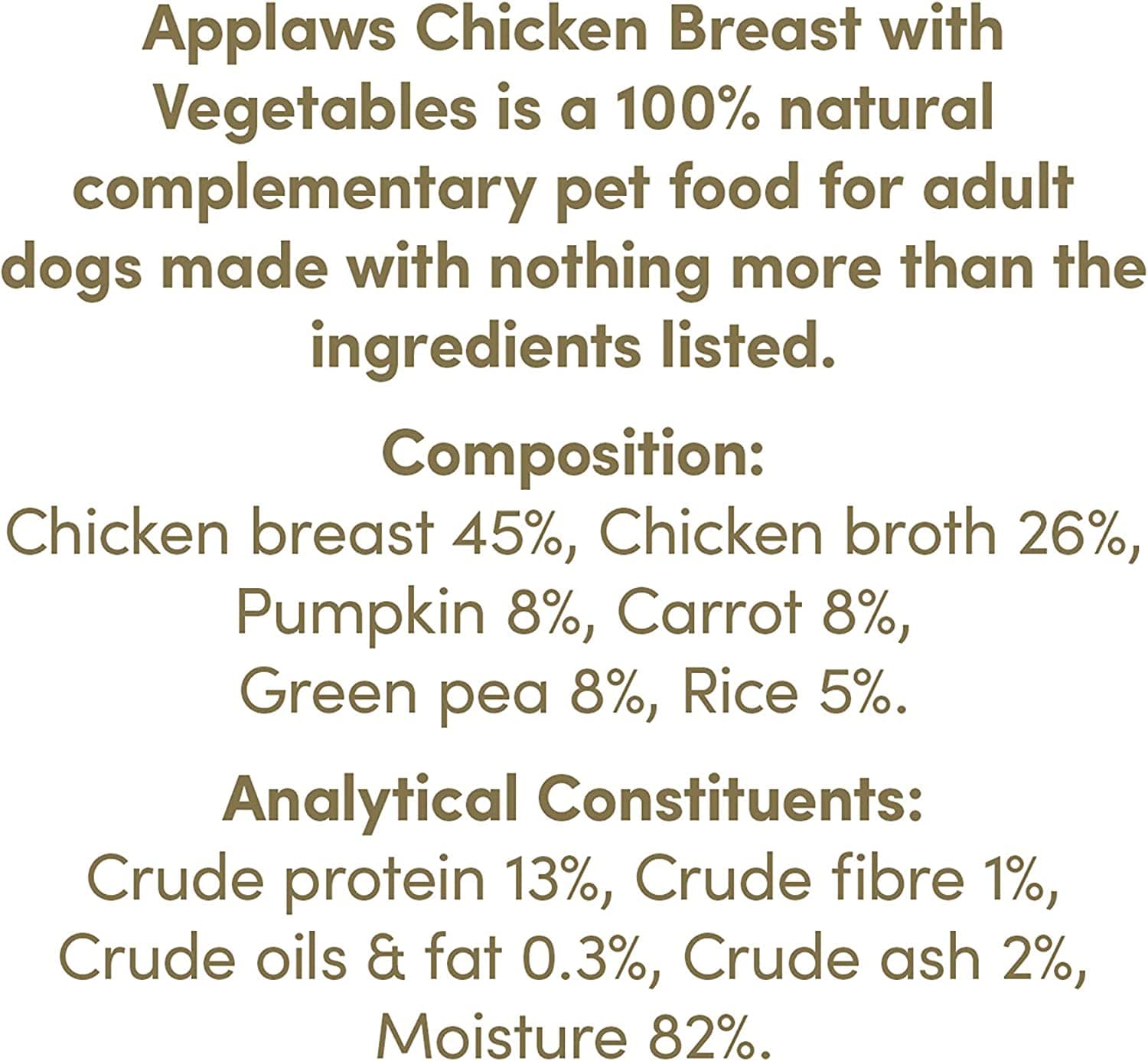 Applaws 100% Natural Dog Food Chicken Breast with Vegetables in Broth, 156g Tin