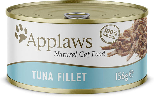 Applaws 100% Natural Wet Cat Food, Tuna Fillet In Broth, 156 g Tin
