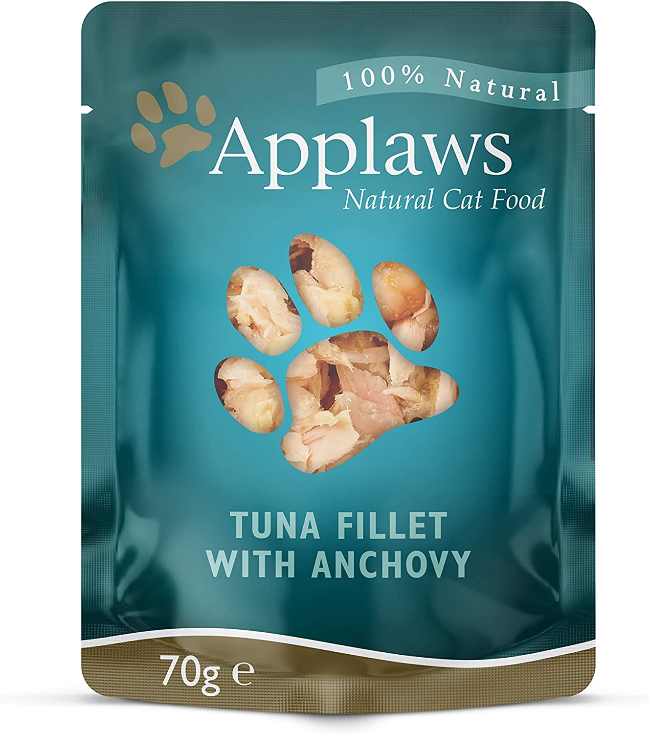 Applaws 100% Natural Wet Cat Food, Tuna Fillet with Anchovy in Broth, 70g Pouches