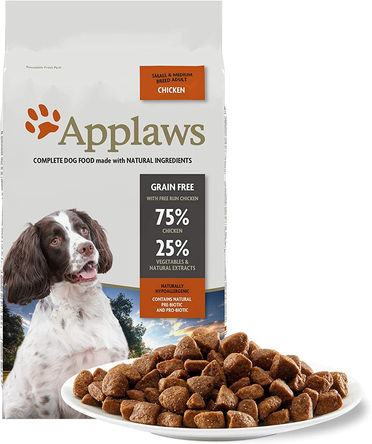 Applaws Complete Natural Dry Dog Food for Adult Small Medium Breed Dog Meow Howl