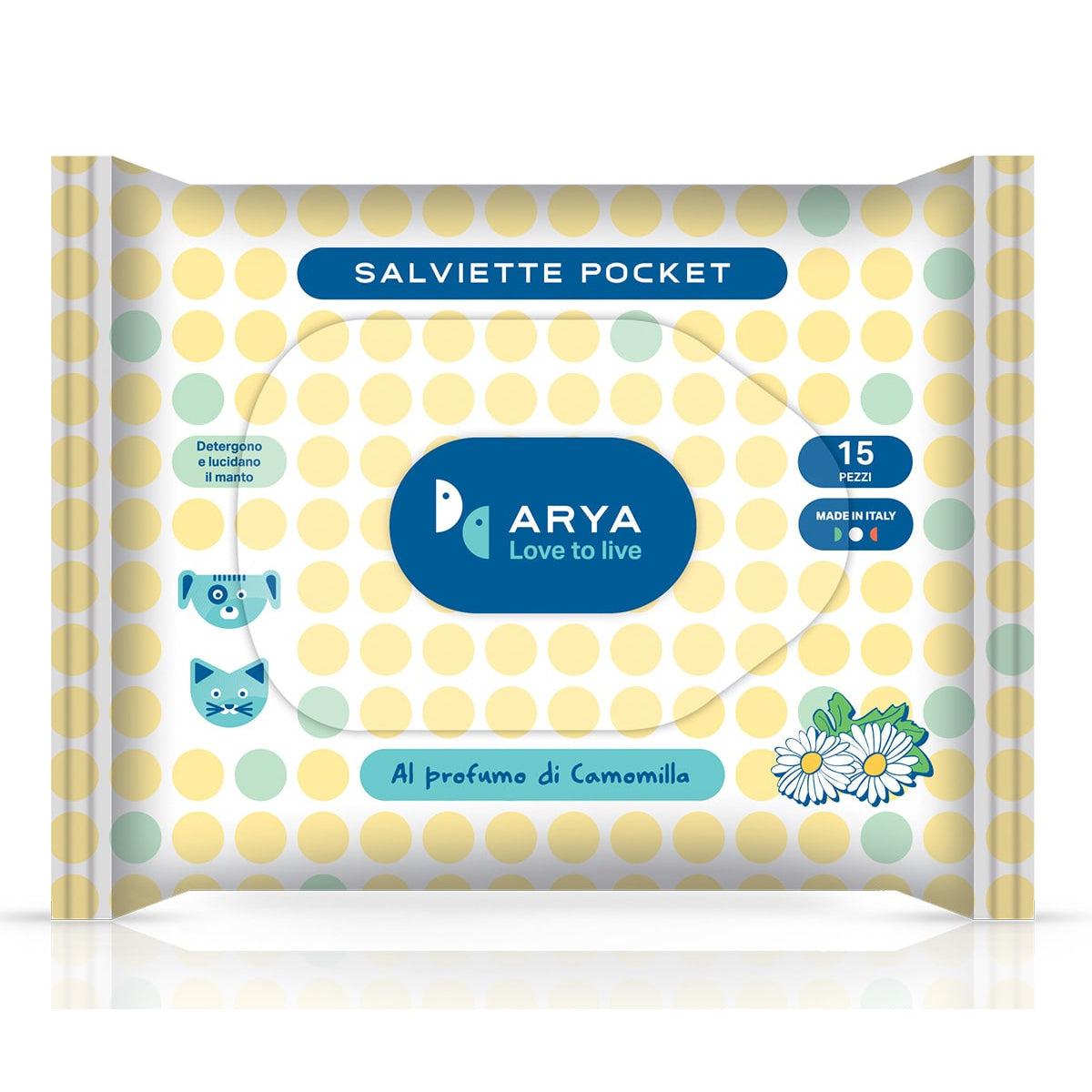 Arya Wet Wipes Chamomile Pocket (Pack of 15 wipes)