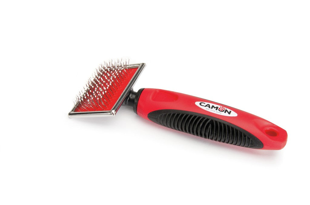 Camon Slicker Brush with Stainless Steel Plastic Coated Pins
