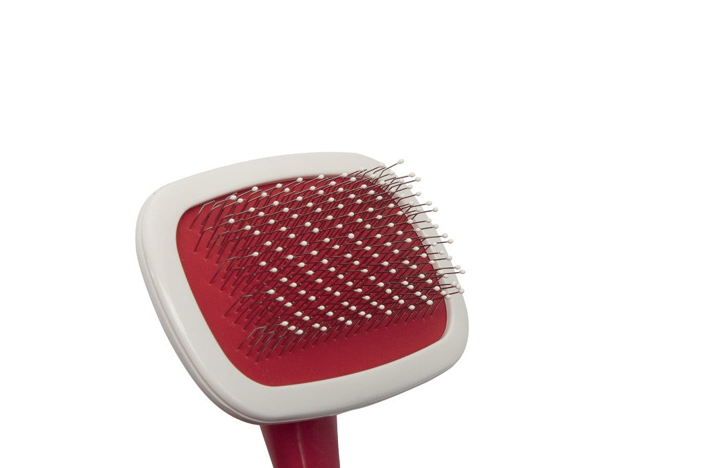 Camon Slicker Brush with Stainless Steel Plastic Coated Pins and Rotating Head