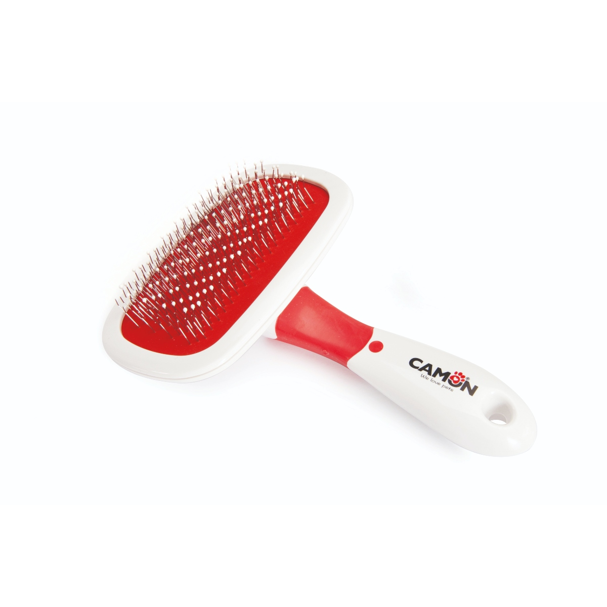 Camon Slicker Brush with Stainless Steel Plastic Coated Pins and Rotating Head