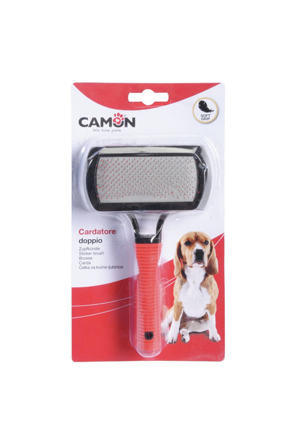 Camon Plastic Double Slicker Brush with “Soft Grip” Handle