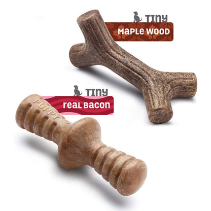 Benebone Puppy 2-Pack Maplestick/Zaggler Bacon