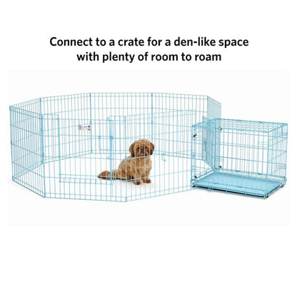 Blue Exercise Pen with Door 24″