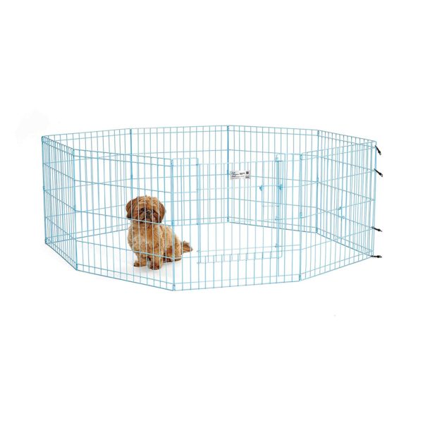 Blue Exercise Pen with Door 24″