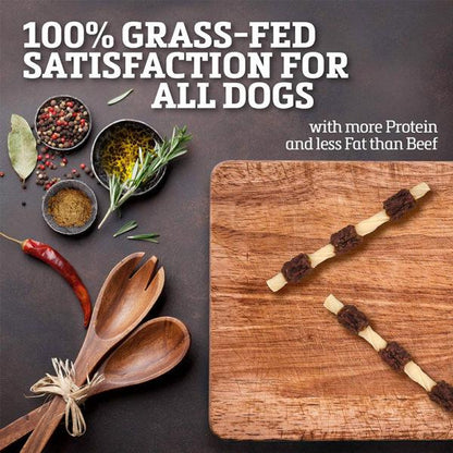 Buffalo Range Natural, Grain Free Jerky Kabob Rawhide Chews for Dogs