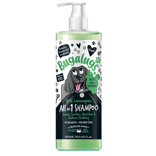 Bugalugs All in 1 Wild Lemongrass Dog Shampoo 500ml (16.9 Fl Oz)