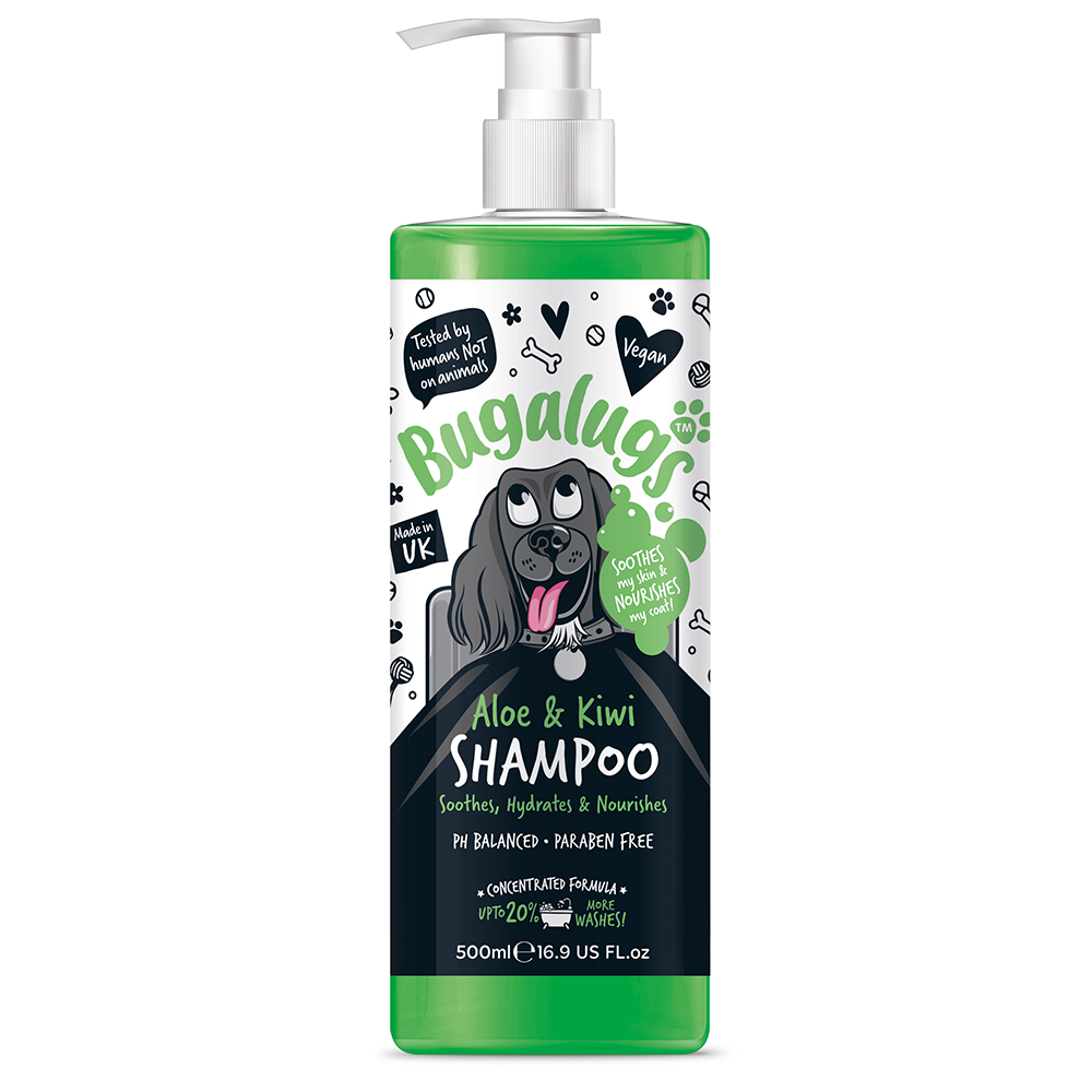 Bugalugs Aloe & Kiwi Soothing Dog Shampoo 500ml (16.9 Fl Oz)