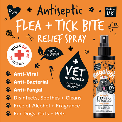 Bugalugs Antiseptic Flea & Tick Bite Relief Spray 200ml (6.8oz)