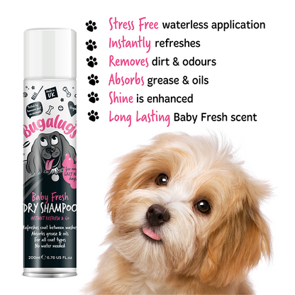 Bugalugs Baby Fresh Dry Dog Shampoo 200ml