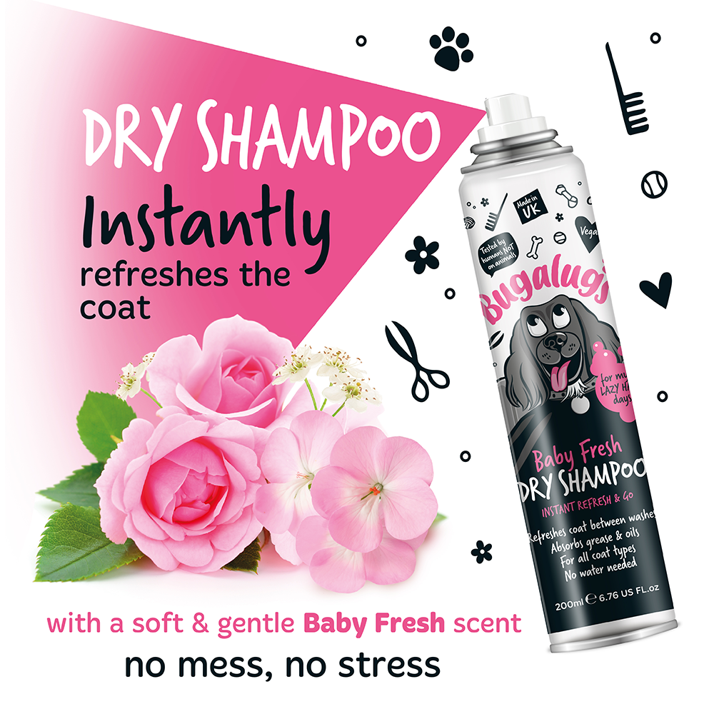 Bugalugs Baby Fresh Dry Dog Shampoo 200ml