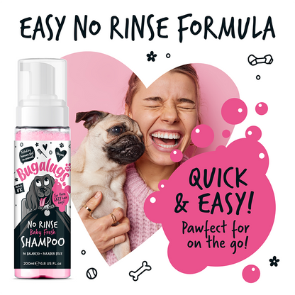 Bugalugs Baby Fresh No Rinse Dog Shampoo 200ml (6.8oz)