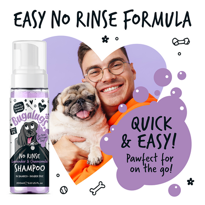 Bugalugs Lavender & Chamomile No Rinse Dog Shampoo 200ml (6.8oz)