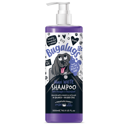 Bugalugs Maxi White Dog Shampoo 500ml (16.9 Fl Oz)