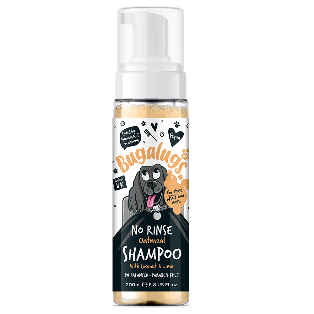 Bugalugs Oatmeal Coconut & Lime No Rinse Dog Shampoo 200ml (6.8 Fl Oz)