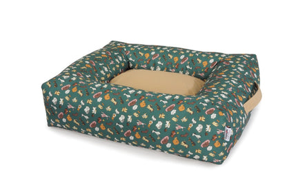 Camon Rectangular Pet Bed with Handle “Green Happy Dog” 80x70x19cm