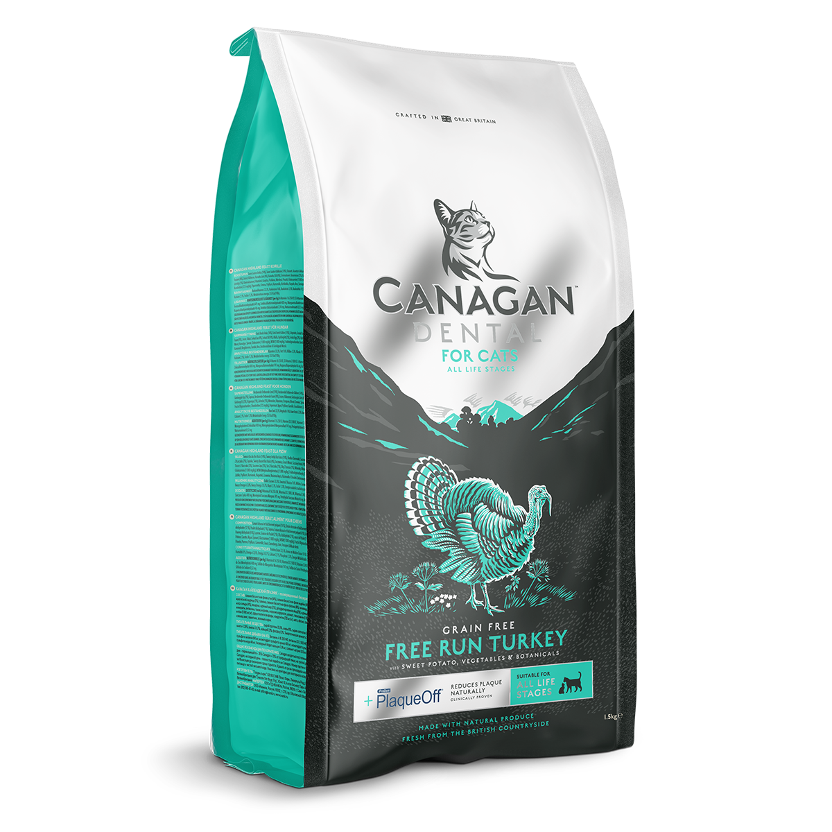 Canagan Dry Cat Food Dental Free Run Turkey For Kittens & Adults