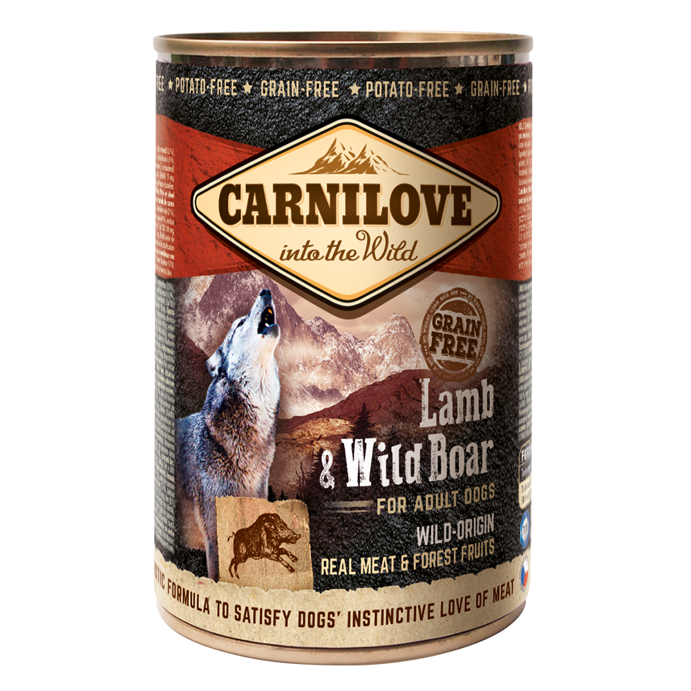 Carnilove Lamb & Wild Boar for Adult Dogs Wet Food, Can 400g
