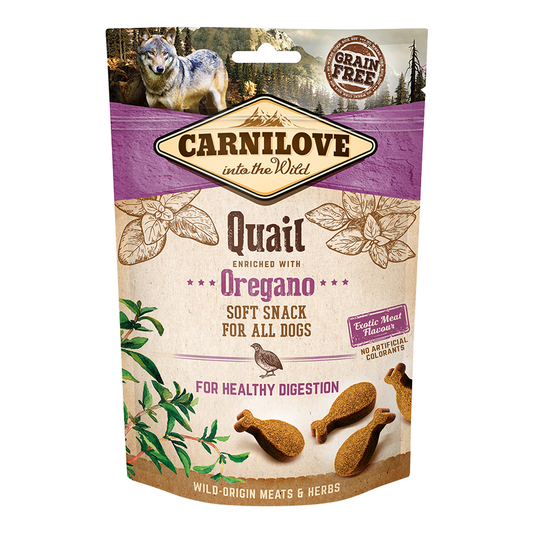 Carnilove Quail enriched with Oregano Soft Snack for Dogs, 200g