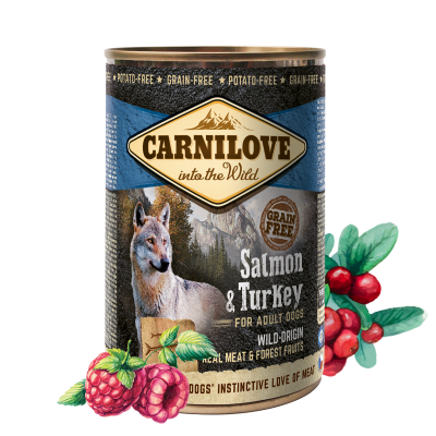 Carnilove Salmon & Turkey for Adult Dogs Wet Food, Can 400g