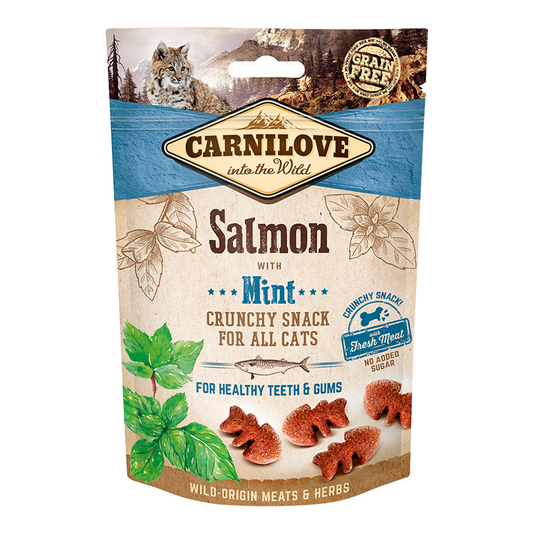 Carnilove Salmon with Mint Crunchy Snack for Cats, 50g