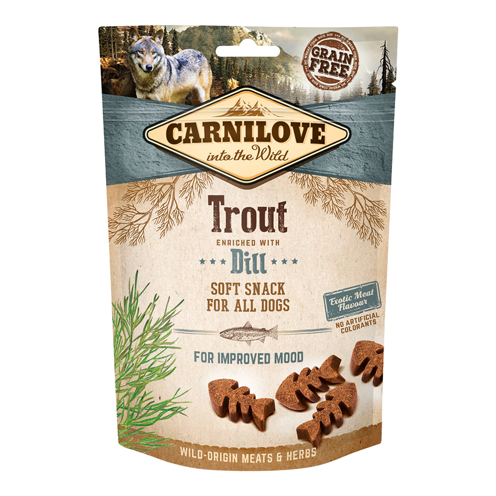 Carnilove Trout enriched with Dill Soft Snack for Dogs, 200g