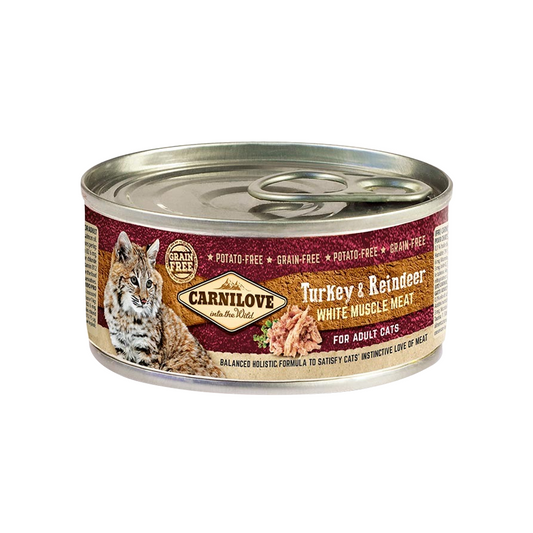 Carnilove Turkey & Reindeer for Adult Cats Wet Food, Can 100g