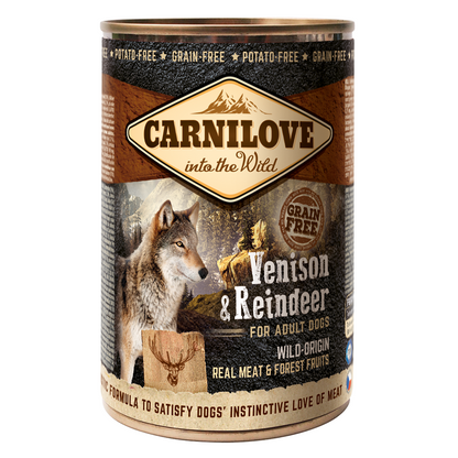 Carnilove Venison & Reindeer for Adult Dogs Wet Food, Can 400g
