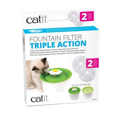 Catit 2.0 Triple Action Flower Fountain Filter, 2pk